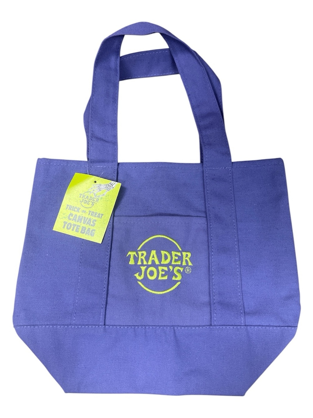 Trader Joe's Purple Canvas Tote Bag with Logo